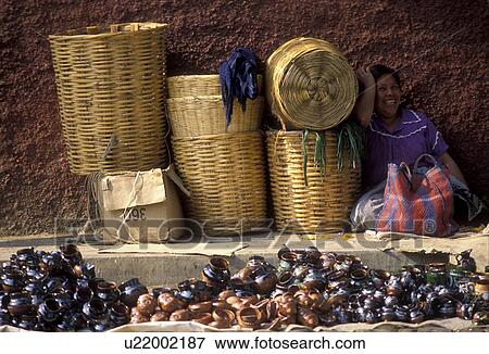 market, basket, Indian, Mexico, Patzcuaro, Tarasco Indian woman displaying her hand woven baskets and other goods on market day in the city of Patzcuaro in the state of Michoacan. View Large Photo Image Stock Photo - market, basket, Indian, Mexico, Patzcuaro, Tarasco Indian woman displaying her hand woven baskets and other goods on market day in the city of Patzcuaro in the state of Michoacan.. Fotosearch
