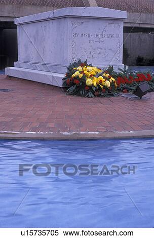 Stock Photography -  Martin Luther King, Atlanta, MLK, Martin Luther King Jr. National Historic Site, Georgia, Martin Luther King Junior's Crypt at the Martin Luther King Jr. Nat'l Historic Site in Atlanta in the state of Georgia.. Fotosearch