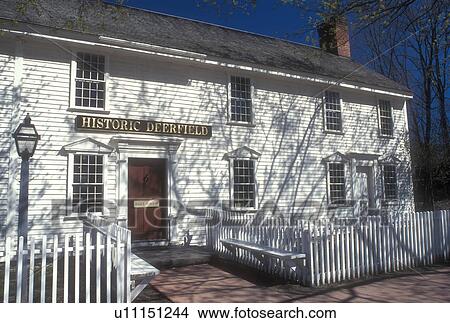 Picture -  Massachusetts, Deerfield, The Berkshires, Hall Tavern and Information Center in Historic Deerfield, Massachusetts.. Fotosearch