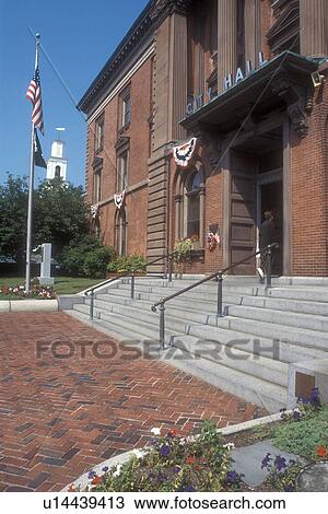 Stock Image -  Massachusetts, New Bedford, Buzzards Bay, City Hall in downtown New Bedford, Massachusetts. . Fotosearch