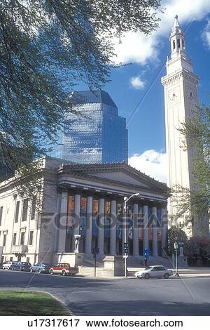 Stock Photo -  Massachusetts, Springfield, Symphony Hall at City Hall Complex in downtown Springfield, Massachusetts in the spring.. Fotosearch