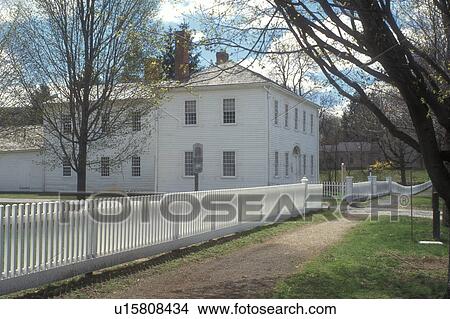 Massachusetts, The Berkshires, Deerfield, Historic colonial homes along Main Street in Historic Deerfield, Massachusetts in the spring. View Large Photo Image Picture - Massachusetts, The Berkshires, Deerfield, Historic colonial homes along Main Street in Historic Deerfield, Massachusetts in the spring.. Fotosearch