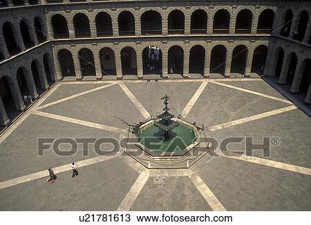 Mexico City, Mexico, National Palace, Aerial view of the courtyard of the National Palace (Palacio Nacional) in Mexico City. View Large Photo Image Stock Image - Mexico City, Mexico, National Palace, Aerial view of the courtyard of the National Palace (Palacio Nacional) in Mexico City. . Fotosearch