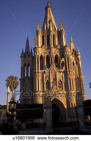 Mexico, San Miguel de Allende, Parich Church (La Parroquia) in San Miguel de Allende in the state of Guanajuato View Large Photo Image Stock Photograph - Mexico, San Miguel de Allende, Parich Church (La Parroquia) in San Miguel de Allende in the state of Guanajuato . Fotosearch