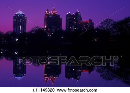 Midtown, Atlanta, mirror, Georgia, The midtown skyline of Atlanta reflects in the pond at Piedmont Park at sunset in the state of Georgia. View Large Photo Image Stock Image - Midtown, Atlanta, mirror, Georgia, The midtown skyline of Atlanta reflects in the pond at Piedmont Park at sunset in the state of Georgia.. Fotosearch