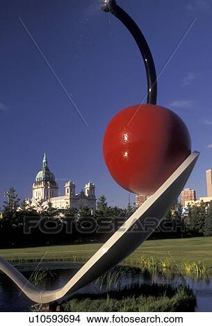 Minneapolis, Twin Cities, cherry, spoon, Minnesota, Spoonbridge and Cherry Sculpture in the Minneapolis Sculpture Garden at the Walker Art Center in Minneapolis in the state of Minnesota. View Large Photo Image Picture - Minneapolis, Twin Cities, cherry, spoon, Minnesota, Spoonbridge and Cherry Sculpture in the Minneapolis Sculpture Garden at the Walker Art Center in Minneapolis in the state of Minnesota.. Fotosearch
