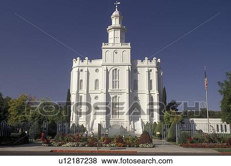 Mormon, temple, St. George, Mormon Temple, Utah, St. George Mormon Temple, the first Mormon Temple in Utah, in Saint George in the state of Utah. View Large Photo Image Stock Photo - Mormon, temple, St. George, Mormon Temple, Utah, St. George Mormon Temple, the first Mormon Temple in Utah, in Saint George in the state of Utah.. Fotosearch