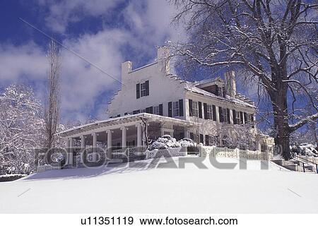 New Hampshire, NH, Cornish, Saint-Gaudens National Historical Site. Home of the sculptor Augustus Saint-Gaudens in the snow in winter. View Large Photo Image Stock Photo - New Hampshire, NH, Cornish, Saint-Gaudens National Historical Site. Home of the sculptor Augustus Saint-Gaudens in the snow in winter. . Fotosearch