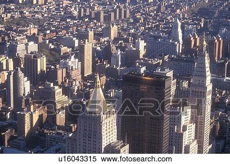 New York City, Manhattan, New York, N. Y. C Aerial view of New York City, New York looking southeast toward Midtown Manhattan from the Empire State Building. View Large Photo Image Stock Photography - New York City, Manhattan, New York, N. Y. C Aerial view of New York City, New York looking southeast toward Midtown Manhattan from the Empire State Building.. Fotosearch