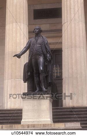 New York City, Wall Street, Manhattan, New York, N. Y. C NY, nyc, Statue of George Washington on the steps of the Federal Hall National Memorial in Lower Manhattan in New York City, New York. View Large Photo Image Picture - New York City, Wall Street, Manhattan, New York, N. Y. C NY, nyc, Statue of George Washington on the steps of the Federal Hall National Memorial in Lower Manhattan in New York City, New York. . Fotosearch