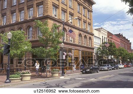 New York, Finger Lakes, Historic Market Street in downtown Corning View Large Photo Image Stock Image - New York, Finger Lakes, Historic Market Street in downtown Corning . Fotosearch