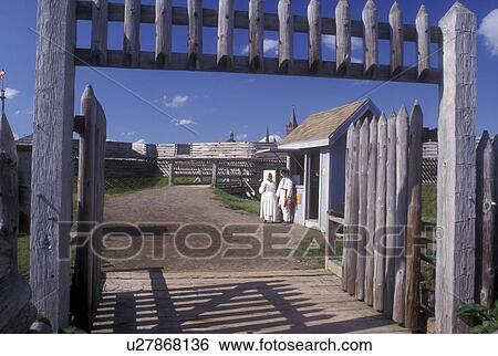 Stock Photograph -  New York, Rome, Entrance gate to Fort Stanwix National Monument., . Fotosearch