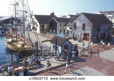 Stock Image -  Newport, Rhode Island, Old Port Marina at Newport Yachting Center on Bowen's Wharf in Newport, Rhode Island.. Fotosearch