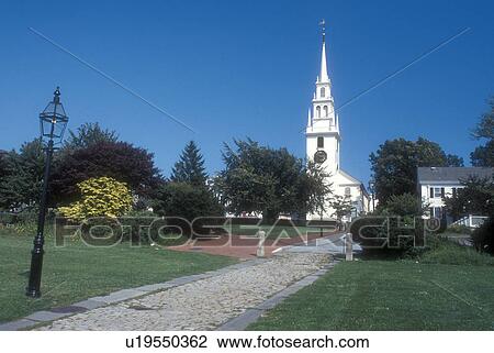 Stock Image -  Newport, Rhode Island, Trinity Church built in 1726 in Newport, Rhode Island.. Fotosearch