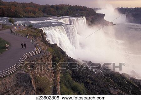 Niagara Falls, waterfall, New York, Scenic view of the American Falls in Niagara Falls in the state of New York. View Large Photo Image Stock Photography - Niagara Falls, waterfall, New York, Scenic view of the American Falls in Niagara Falls in the state of New York.. Fotosearch