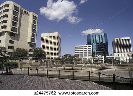 Stock Image -  Norfolk, Virginia, High-rise buildings in downtown Norfolk in the state of Virginia . Fotosearch