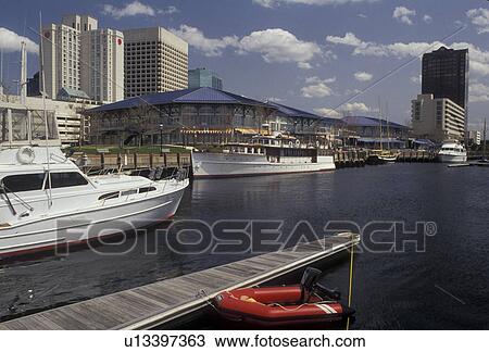 Norfolk, Virginia, Waterfront and high-rise buildings on the harbor in Norfolk in the state of Virginia View Large Photo Image Stock Image - Norfolk, Virginia, Waterfront and high-rise buildings on the harbor in Norfolk in the state of Virginia . Fotosearch