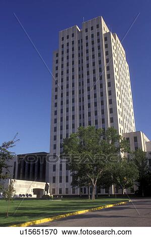 North Dakota, Bismarck, The monumental and impressive State Capitol in Bismarck View Large Photo Image Stock Image - North Dakota, Bismarck, The monumental and impressive State Capitol in Bismarck . Fotosearch
