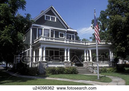 Stock Image -  Ohio, Marion, The President Harding Home and Museum in Marion . Fotosearch
