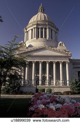 Stock Photo -  Olympia, State Capitol, State House, Washington, State Capitol building on the Capitol Campus in the capital city of Olympia in the state of Washington. . Fotosearch