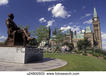 Ottawa, Parliament, Ontario, Canada, A statue sits on the grounds of the magnificent Gothic style Parliament Buildings on Parliament Hill in Ottawa the capital city of Canada in the Province of Ontario. View Large Photo Image Stock Image - Ottawa, Parliament, Ontario, Canada, A statue sits on the grounds of the magnificent Gothic style Parliament Buildings on Parliament Hill in Ottawa the capital city of Canada in the Province of Ontario.. Fotosearch
