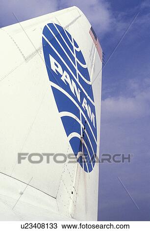 PAN AM, airline, Tail wing of a Pan Am airplane at JFK Terminal in New York View Large Photo Image Stock Image - PAN AM, airline, Tail wing of a Pan Am airplane at JFK Terminal in New York . Fotosearch