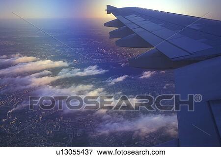 Stock Photo -  Paris, France, Europe, Aerial view of Paris, France from airplane. . Fotosearch