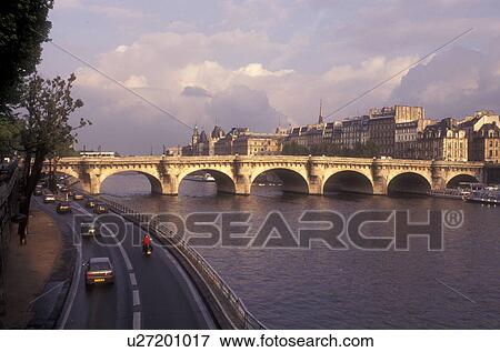 Paris, France, Europe, bridge, Seine River, A road winds along the Rive Droite (right bank) of the Seine River. View Large Photo Image Stock Photo - Paris, France, Europe, bridge, Seine River, A road winds along the Rive Droite (right bank) of the Seine River.. Fotosearch