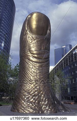 Paris, France, Europe, La Defense, Thumb sculpture at La Defense, Financial District of Paris. View Large Photo Image Stock Image - Paris, France, Europe, La Defense, Thumb sculpture at La Defense, Financial District of Paris. . Fotosearch