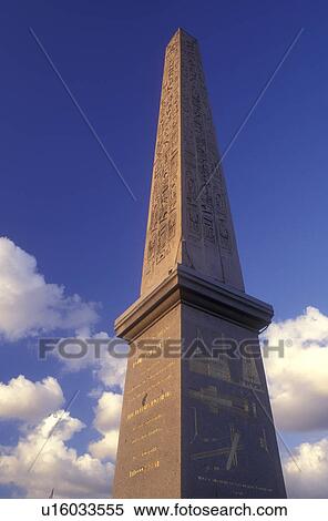 Stock Photography -  Paris, France, Europe, Place de la Concorde, The Obelisque at the Place de la Concorde is an impressive landmark in Paris.. Fotosearch