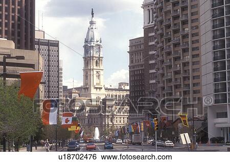 Philadelphia, City Hall, Pennsylvania, Benjamin Franklin Parkway and City Hall in downtown Philadelphia, Pennsylvania. Flags of the countries along the parkway. View Large Photo Image Stock Photograph - Philadelphia, City Hall, Pennsylvania, Benjamin Franklin Parkway and City Hall in downtown Philadelphia, Pennsylvania. Flags of the countries along the parkway.. Fotosearch
