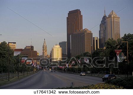 Philadelphia, downtown, skyline, Pennsylvania, Downtown skyline and Benjamin Franklin Parkway in Philadelphia in the state of Pennsylvania. View Large Photo Image Stock Image - Philadelphia, downtown, skyline, Pennsylvania, Downtown skyline and Benjamin Franklin Parkway in Philadelphia in the state of Pennsylvania. . Fotosearch