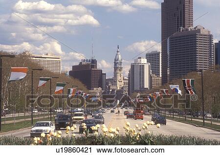 Philadelphia, Pennsylvania, Benjamin Franklin Parkway and City Hall in downtown Philadelphia, Pennsylvania. Flags of the countries along the parkway. View Large Photo Image Stock Image - Philadelphia, Pennsylvania, Benjamin Franklin Parkway and City Hall in downtown Philadelphia, Pennsylvania. Flags of the countries along the parkway.. Fotosearch