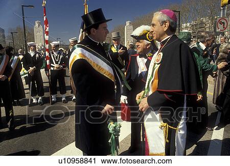 Philadelphia, St. Patrick's Day Parade, Pennsylvania, Archbishop Bevilacqua at the opening of the St. Patrick's Day Parade in the City of Brotherly Love Philadelphia in the state of Pennsylvania. View Large Photo Image Stock Image -  Philadelphia, St. Patrick's Day Parade, Pennsylvania, Archbishop Bevilacqua at the opening of the St. Patrick's Day Parade in the City of Brotherly Love Philadelphia in the state of Pennsylvania.. Fotosearch
