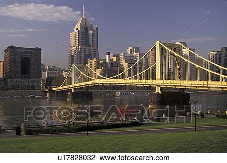 Pittsburgh, downtown, skyline, bridge, Pennsylvania, View of the downtown skyline and 9th street Bridge in Pittsburgh along the Allegheny River in the state of Pennsylvania. View Large Photo Image Stock Image - Pittsburgh, downtown, skyline, bridge, Pennsylvania, View of the downtown skyline and 9th street Bridge in Pittsburgh along the Allegheny River in the state of Pennsylvania.. Fotosearch