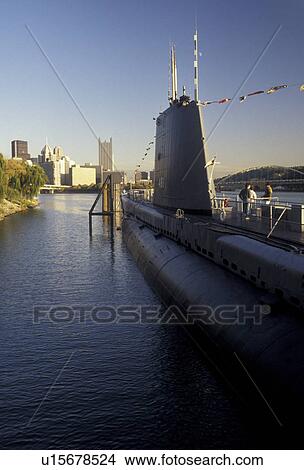 Pittsburgh, submarine, Pennsylvania, The USS Requin a World War II submarine in moored in front of the Carnegie Science Center on the Ohio River in Pittsburgh in the state of Pennsylvania. View Large Photo Image Picture - Pittsburgh, submarine, Pennsylvania, The USS Requin a World War II submarine in moored in front of the Carnegie Science Center on the Ohio River in Pittsburgh in the state of Pennsylvania. . Fotosearch