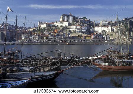 Portugal, Porto, Barcos rabelos (boats) on the Rio Douro in Porto used to transport Port Wine barrels View Large Photo Image Picture - Portugal, Porto, Barcos rabelos (boats) on the Rio Douro in Porto used to transport Port Wine barrels . Fotosearch