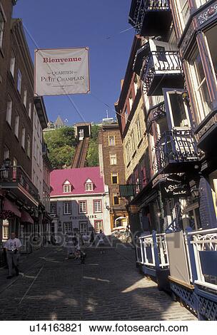 Quebec City, Quebec, Canada, Quartier Petit-Champlain in Old Quebec City in the Province of Quebec, Canada. View Large Photo Image Stock Image - Quebec City, Quebec, Canada, Quartier Petit-Champlain in Old Quebec City in the Province of Quebec, Canada.. Fotosearch