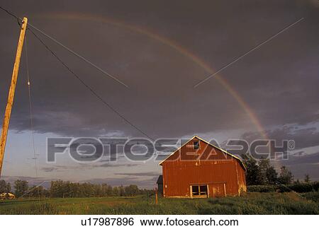 rainbow, Upstate, barn, New York, Rainbow over a red barn after a thunderstorm in Oneida County in the state of New York. View Large Photo Image Stock Photograph -  rainbow, Upstate, barn, New York, Rainbow over a red barn after a thunderstorm in Oneida County in the state of New York.. Fotosearch