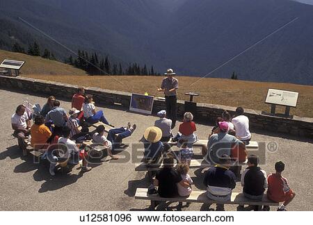 ranger talk, Olympic National Park, Hurricane Ridge, Washington, Olynpic Peninsula, Ranger talk on Hurricane Ridge in Olympic National Park in the state of Washington. View Large Photo Image Stock Photograph - ranger talk, Olympic National Park, Hurricane Ridge, Washington, Olynpic Peninsula, Ranger talk on Hurricane Ridge in Olympic National Park in the state of Washington. . Fotosearch