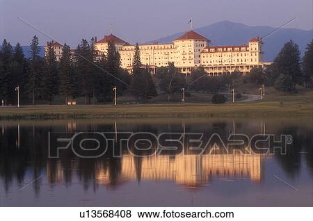 resort, Bretton Woods, New Hampshire, White Mountains Region, Historic Mount Washington Hotel reflects in the pond in Bretton Woods, New Hampshire. View Large Photo Image Stock Photo - resort, Bretton Woods, New Hampshire, White Mountains Region, Historic Mount Washington Hotel reflects in the pond in Bretton Woods, New Hampshire. . Fotosearch