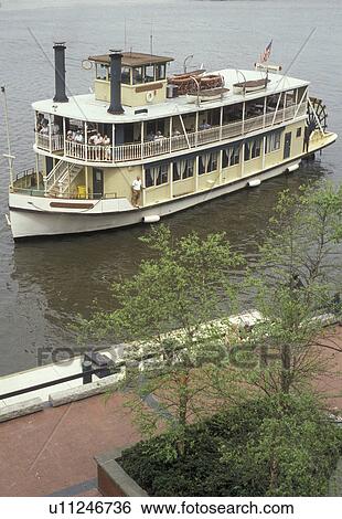 riverboat, Savannah, Georgia, Aerial view of the Riverboat Cruise along the Savannah River and Riverfront in Savannah in the state of Georgia. View Large Photo Image Stock Photograph - riverboat, Savannah, Georgia, Aerial view of the Riverboat Cruise along the Savannah River and Riverfront in Savannah in the state of Georgia. . Fotosearch
