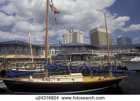sailboat, yacht, Norfolk, Virginia, Sailboat anchored at the harbor in Norfolk in the state of Virginia. View Large Photo Image Picture - sailboat, yacht, Norfolk, Virginia, Sailboat anchored at the harbor in Norfolk in the state of Virginia.. Fotosearch