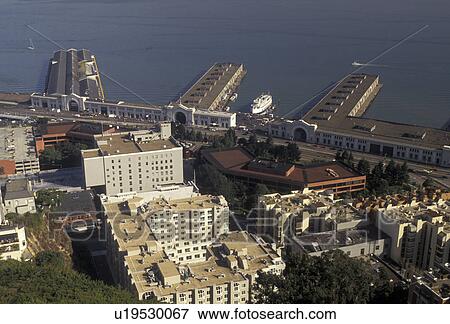 Stock Photo -  San Francisco, aerial, Bay Area, California, Aerial view of San Francisco Bay and Fisherman's Wharf in downtown San Francisco in the state of California. . Fotosearch