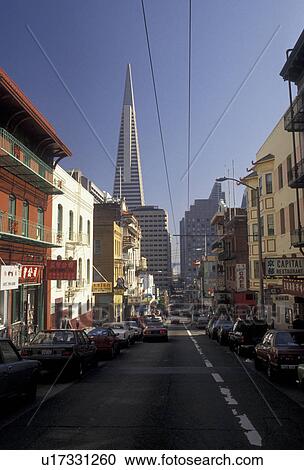 Stock Image -  San Francisco, Chinatown, Bay Area, California, Street scene in Chinatown in San Francisco in the state of California. . Fotosearch