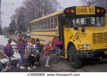 school bus, winter, bus, Pennsylvania, Children boarding a yellow school bus in the winter in the village of Exton in the state of Pennsylvania. View Large Photo Image Stock Image - school bus, winter, bus, Pennsylvania, Children boarding a yellow school bus in the winter in the village of Exton in the state of Pennsylvania.. Fotosearch