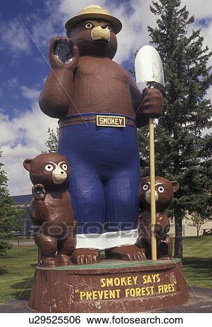 Smokey the Bear, Smokey, Minnesota, Statue of Smokey the Bear and Friends Prevent Forest Fires in Smokey Bear Park in International Falls in the state of Minnesota. View Large Photo Image Stock Photograph - Smokey the Bear, Smokey, Minnesota, Statue of Smokey the Bear and Friends Prevent Forest Fires in Smokey Bear Park in International Falls in the state of Minnesota.. Fotosearch