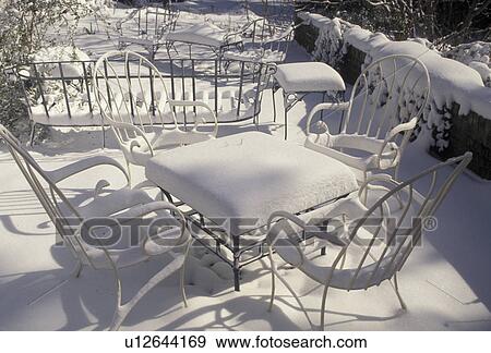 snow, winter, Atlanta, Georgia, Snow on outdoor furniture in a patio after the Blizzard/Snowstorm of 1993 in Atlanta in the state of Georgia. View Large Photo Image Stock Photo -  snow, winter, Atlanta, Georgia, Snow on outdoor furniture in a patio after the Blizzard/Snowstorm of 1993 in Atlanta in the state of Georgia.. Fotosearch