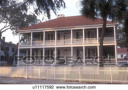 South Carolina, Beaufort, antebellum, Historic house at 1301 Bay Street in Beaufort, South Carolina. View Large Photo Image Stock Image - South Carolina, Beaufort, antebellum, Historic house at 1301 Bay Street in Beaufort, South Carolina.. Fotosearch