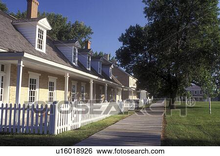 Stock Photograph -  South Dakota, Officer's Quarters at Fort Sisseton State Park in Lake City.. Fotosearch